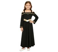 Freebily Niña Vestido De Baile De Alabanza Festival Disfraz Cosplay Ángel Y Diablo Hombros Descubiertos Negro 7-8 años