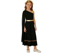 Freebily Niños Traje De Toga Para Niñas Disfraz Princesa Griega Antigua | Disfraz Princesa Medieval,Una Manga Larga Chiffón,Hada,Juego Roles Dios,Cosplay Filósofos,Fiestas Con Tema Grecia,Carnaval