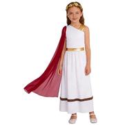 Freebily Niños Traje De Toga Para Niñas Disfraz Princesa Griega Antigua | Disfraz Princesa Medieval,Una Manga Larga Chiffón,Hada,Juego Roles Dios,Cosplay Filósofos,Fiestas Con Tema Grecia,Carnaval