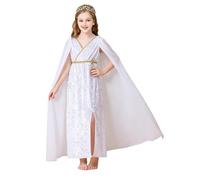 Freebily Niños Vestido Atenea Griega Disfraz Princesa Romana Traje Griego Antiguo Toga Niñas Cosplay Filósofos Blanco 11-12 años