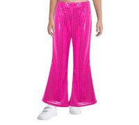 Freebily Pantalones Acampanados De Lentejuelas para Niños con Cintura Elástica Pantalones De Baile Moderno Latino Hiphop para Fiesta Actuación Rosa Caliente 2-3 años