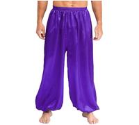 Freebily Pantalones De Harén De Danza del Vientre para Hombre Disfraz De Danza árabe India Pantalones Sueltos para Cosplay