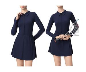 Freebily Ropa Integral Femenina Ligera Transpirable Manga Larga Para Práctica Golf Y Tenis Azul marino XL