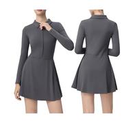 Freebily Ropa Integral Femenina Ligera Transpirable Manga Larga para Práctica Golf Y Tenis Gris Oscuro XL