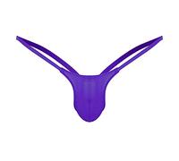 Freebily Tanga Slip de Malla Respirable Sexy para Hombres Calzoncillos Triángulo Ropa Interior Sexual Briefs Cintura Baja Adultos Morado A M
