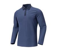 Freebily Top interior abrigado de manga larga para caballero, corte amplio, cuello clásico, perfecto para deportes de golf y ocio al aire libre Azul oscuro 3XL