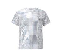 Freebily Top Lentejuelas Niñas Niños Camiseta Manga Corta Crop Top Deportivo Camiseta Brillante De Baile Latino Jazz Hiphop Disfraz Fiesta Actuación Plateado 5-6 años