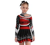 Freebily Trajes De Porristas Para Niñas Crop Top Y Falda Plisada Uniforme De Animadora Líder Disfraz De Actuación De La Escuela Secundaria Rojo 11-12 años