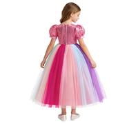 Freebily Vestido De Sirena para Niña Actuación En El Escenario Ropa Disfraz Jugar a Ser Alguien Carnaval Rosa 7-8 años