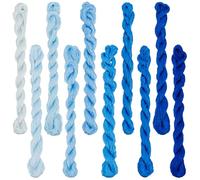 FREEBLOSS 10 hilos de bordar de seda, 10 x 100 m, seda natural, hilo de coser tradicional, accesorios de costura, 10 colores azules