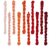 FREEBLOSS 10 unidades de hilo de bordar de seda de 10 x 100 m, hilo de coser natural, hilo de coser tradicional, accesorios de costura, 10 colores rojos