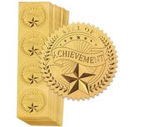 FREEBLOSS 100 sellos de certificado de lámina dorada en relieve para certificados, sellos de sobres dorados para logros y premios, 5 cm