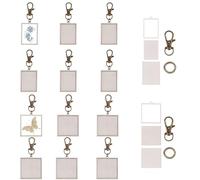 FREEBLOSS 12 mini aros de bordado con cubierta trasera, 2 estilos, bandejas colgantes de bordado de madera con llaveros a granel para hacer joyas, bandejas en blanco, colgante para manualidades