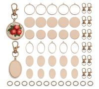 FREEBLOSS 12 mini bastidores de madera para llaveros, pequeño bastidor de bordado con llavero, marco de madera para bordar, gancho para pendientes