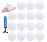 FREEBLOSS 15 mini pelotas de voleibol (blanco) con bomba de mano portátil (3,94 pulgadas) - Bolas de repuesto para juegos Roundnet