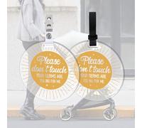 FREEBLOSS 2 letreros de bebé con texto en inglés "Don't Touching" para cochecito de bebé con texto en inglés "Don't Touching"