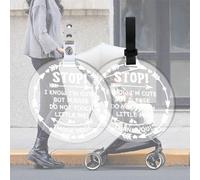 FREEBLOSS 2 letreros de bebé con texto en inglés "Don't Touching" para cochecito de bebé, etiqueta de flecha para cochecito, señal de seguridad para coche de bebé, por favor no toques