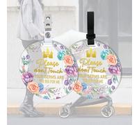 FREEBLOSS 2 letreros de bebé con texto en inglés "Don't Touching" para cochecito de bebé, etiqueta de seguridad para coche, no toques, letrero de seguridad para bebé
