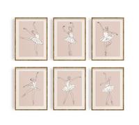 FREEBLOSS 6 piezas de arte mural decorativo impresiones sobre lienzo sin marco carteles de arte estético imágenes de ballet decoración de pared para sala de estar baño carteles de dibujo 11x15