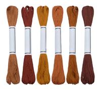 FREEBLOSS 6 piezas Sashiko hilo Sashiko hilo 55 metros x 6 colores marrón algodón bordado japonés acolchado y bordado Sashiko Kit Accesorios