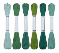 FREEBLOSS 6 piezas Sashiko hilo Sashiko hilo 55 metros x 6 colores verde algodón bordado japonés acolchado y bordado Sashiko Kit Accesorios