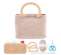 FREEBLOSS Bolsa de ganchillo para principiantes, kit de manualidades con guía paso a paso, unisex, adults, beige, no plegable