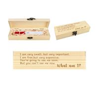 FREEBLOSS Caja de recuerdo de prueba de embarazo, regalo sorpresa, anuncio de embarazo, regalo para el marido, diseño de pestillo de madera, recuerdo para bebé, caja de colección con cinta de rafia
