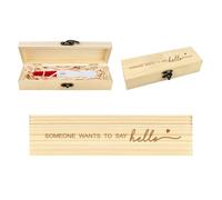 FREEBLOSS Caja de recuerdos para pruebas de embarazo, regalo sorpresa, regalo de aviso de embarazo, regalo para el marido, caja de recuerdos de madera con cinta de rafia (alguien)