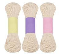 FREEBLOSS Hilo Sashiko de 100 m x 3 piezas de hilo de bordar de algodón blanco de 10/12/14 hilos de bordado japonés para colcha e hilo de bordar Sashiko Set Accesorios para coser