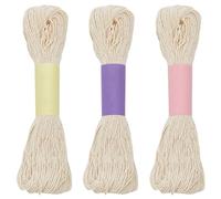 FREEBLOSS Hilo Sashiko de 150 m, 3 madejas de hilo 100% algodón, hilo japonés para acolchado y bordado, hilo Sashiko blanco natural para coser a mano, hilo grueso para suministros de bordado japonés,