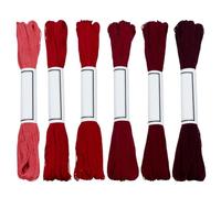 FREEBLOSS Hilo Sashiko de 300 yardas, 6 madejas, 100% algodón, color rojo vino, hilo de bordado japonés, hilos Sashiko para coser a mano, hilo grueso Sashiko para suministros de bordado japonés, hilo