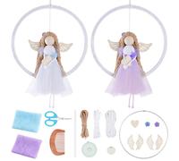 FREEBLOSS Juego de 2 kits de macramé de ángel, kit de macramé para principiantes, decoración de muñecas bohemias para adultos, kit de manualidades con instrucciones (idioma español no garantizado)