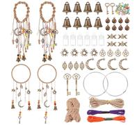 FREEBLOSS Juego de 4 Carillones de Viento de Brujas, Campanillas de Bruja, Cuerda Retorcida, Juego de Manualidades para Brujas, Decoración del Hogar, Decoración de Brujas, Campanas de Bruja para