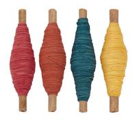 FREEBLOSS Juego de 4 hilos Sashiko Sashiko, madeja de 38 yardas x 4 colores, hilo de bordado de algodón Sashiko, teñido de plantas naturales, suministros de kit de bordado japonés para acolchado y