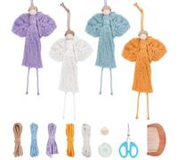FREEBLOSS Juego de 4 kits de macramé de ángel para colgar en la pared, estilo bohemio, kit de macramé de Navidad para adultos principiantes, para colgar en la pared con instrucciones para sala de