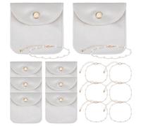 FREEBLOSS Juego de 6 pulseras de perlas doradas para dama de honor para mujer, regalos de propuesta de dama de honor, cadena de eslabones con cuentas, pulseras de perlas, pulseras en capas con bolsa