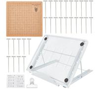 FREEBLOSS Juego de tablero de macramé de 18 x 18 cm y pines con soporte ajustable, suministros para trenzar y creaciones de macramé