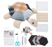 FREEBLOSS Kit Alfiletero Patchwork Tortuga DIY - Kit de Costura y Modelo Sashiko de Tela para Principiantes - Puntales Hechos a Mano