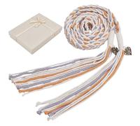 FREEBLOSS Lazo de cuerda para la boda con exquisita caja de regalo de macramé cordón para ceremonia a mano de boda cordón único para regalo de novia tradicional