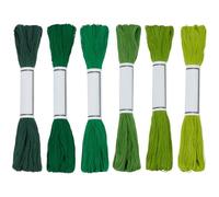 FREEBLOSS Sashiko - 6 madejas de hilo Sashiko, 100 % algodón, 6 x 50 m, hilo japonés para coser a mano, hilo de algodón grueso para acolchar, coser a mano, suministros de bordado, color verde