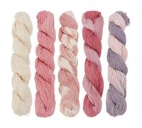 FREEBLOSS Sashiko - Hilo de algodón 100 % algodón de 10 m x 5 colores naturales teñidos con plantas para bordar y bordar japoneses (rosa)