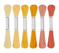 FREEBLOSS Sashiko Hilo de coser de 6 x 50 m, 100 % algodón, hilo de coser amarillo, para coser a mano, hilos gruesos para acolchar, bordado, kit Sashiko, accesorios