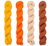 FREEBLOSS Sashiko Hilo Sashiko, 4 unidades, 100 m x 4 colores (puesta del sol), hilo de bordar de algodón japonés, acolchado y bordado, juego de accesorios, hilo de coser