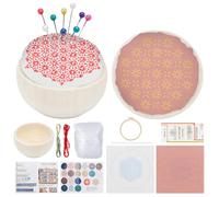 FREEBLOSS Sashiko - Juego de 2 agujas de bordado con tela Sashiko, hilo y agujas Sashiko, kit de bordado a mano, suministros de Sashiko, kit de práctica de bordado