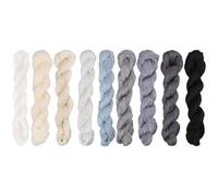 FREEBLOSS Sashiko - Juego de 9 madejas de hilo Sashiko de 100 m x 9 colores (tema gris), hilo de bordado de algodón japonés para acolchado y bordado, suministros de hilo de coser