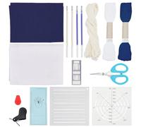 FREEBLOSS Sashiko Kit Sashiko Plantilla Sashiko Agujas e Hilo Sashiko Accesorios Set Con Dedal Nitrógeno Japonés Tradicional Kit De Bordado