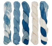 FREEBLOSS Sashiko Lote de 5 hilos Sashiko (110 yardas x 5 colores, algodón natural teñido por plantas, hilo de bordar, para acolchado japonés y bordado Sashiko, accesorios