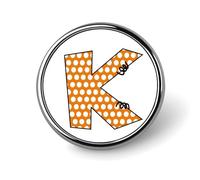 Freecustom Alfileres esmaltados con monograma inicial J Broche Pin Alfabeto Naranja Buffalo Plaid Jean Botones Monograma Nombre de la Familia Mochila Pins Novedad Familiar Inital Pins para mochilas