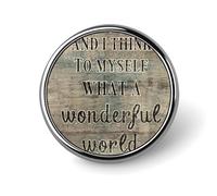 Freecustom Alfileres esmaltados con texto en inglés "And I Think To Myself What A Wonderful World" para mochilas, mapas rústicos, alfileres de viaje, cita literaria, pin moderno, regalo para mujeres