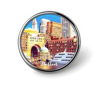 Freecustom Atlanta - Juego de alfileres de paisaje, regalo de viaje, alfileres de sombrero de ciudad, recuerdo, rascacielos, mochila, alfileres novedosos del parque nacional, horizonte de edificio